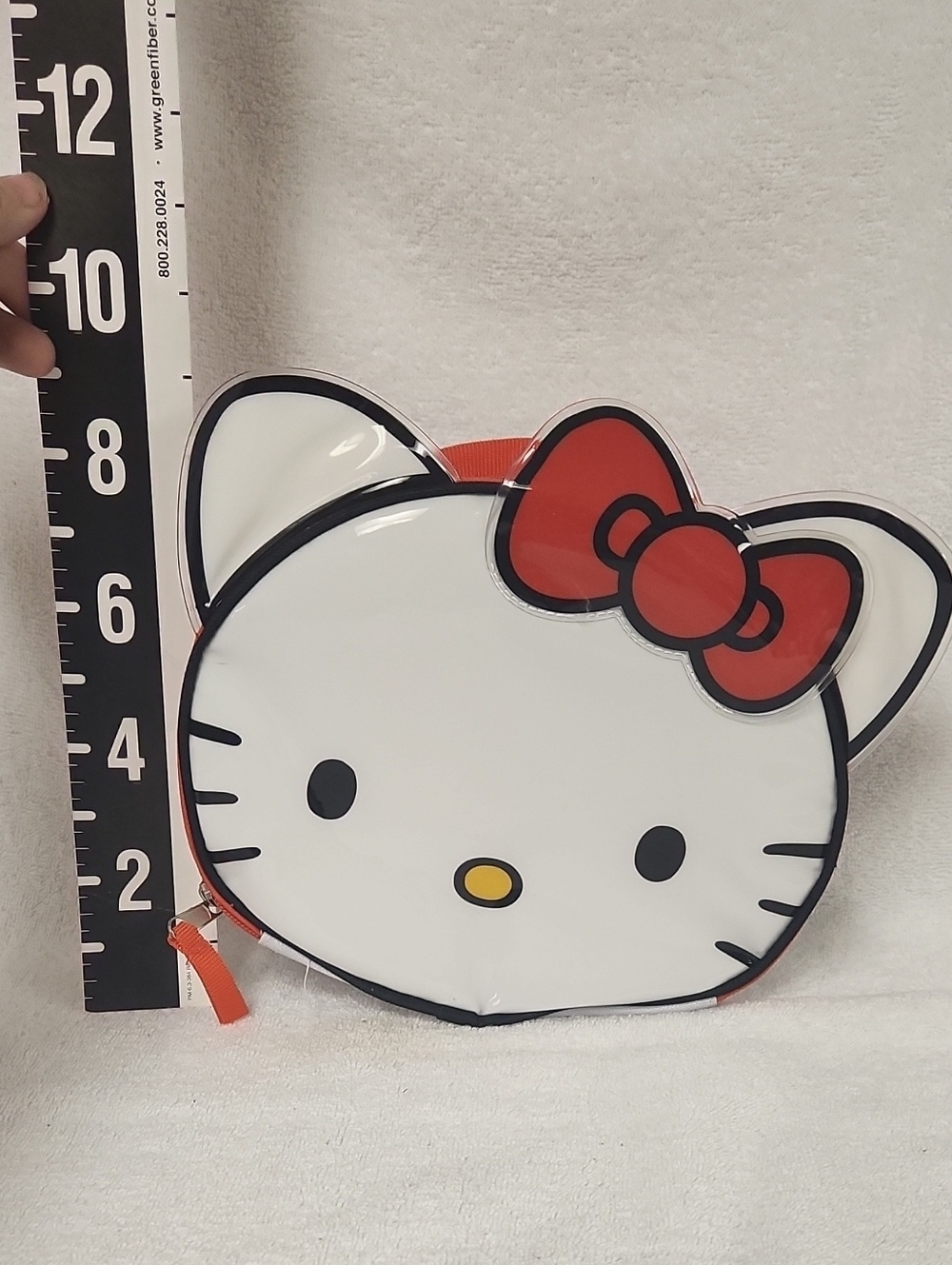 Hello Kitty White Face  with Red Bow Accent Insulated Lunch Bag